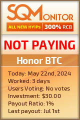 Honor BTC HYIP Status Button