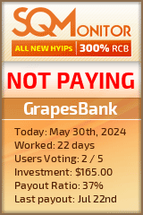 GrapesBank HYIP Status Button