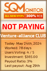 Venture-alliance CLUB HYIP Status Button