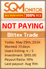 Bittex Trade HYIP Status Button