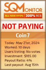 Coin7 HYIP Status Button