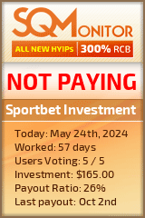 Sportbet Investment HYIP Status Button