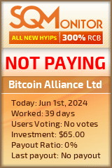 Bitcoin Alliance Ltd HYIP Status Button