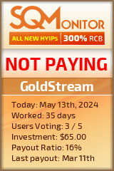GoldStream HYIP Status Button