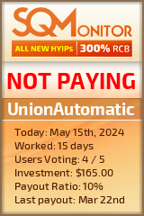 UnionAutomatic HYIP Status Button