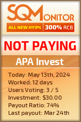 APA Invest HYIP Status Button