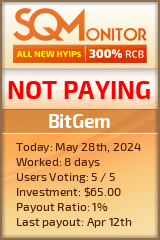 BitGem HYIP Status Button