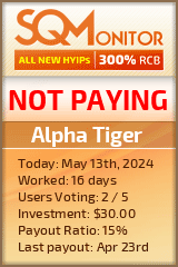 Alpha Tiger HYIP Status Button