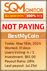 BestMyCoin HYIP Status Button