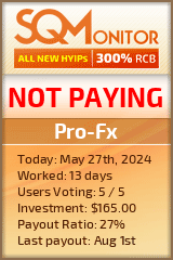 Pro-Fx HYIP Status Button