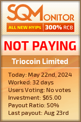 Triocoin Limited HYIP Status Button