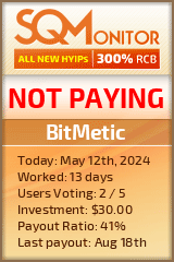 BitMetic HYIP Status Button