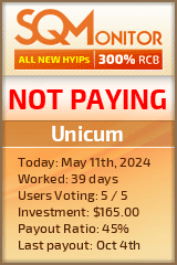 Unicum HYIP Status Button