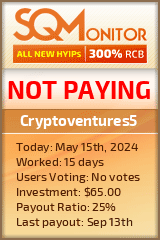 Cryptoventures5 HYIP Status Button