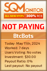 BtcBots HYIP Status Button
