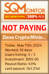 Zioxo Crypto Mining LTD HYIP Status Button