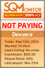 Dexvera HYIP Status Button