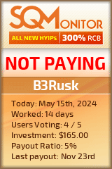 B3Rusk HYIP Status Button