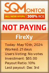 FireXy HYIP Status Button