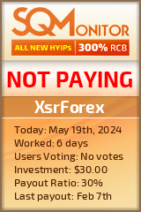 XsrForex HYIP Status Button