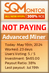 Advanced Miner HYIP Status Button