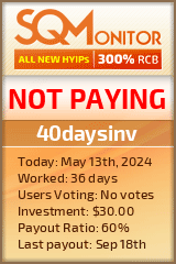 40daysinv HYIP Status Button