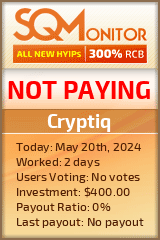 Cryptiq HYIP Status Button