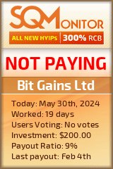 Bit Gains Ltd HYIP Status Button
