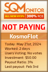 KosmoFlot HYIP Status Button