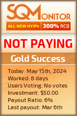Gold Success HYIP Status Button
