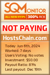 HostsChain.com HYIP Status Button