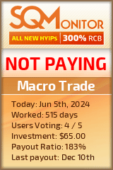 Macro Trade HYIP Status Button