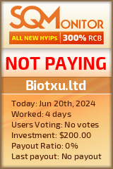 Biotxu.ltd HYIP Status Button