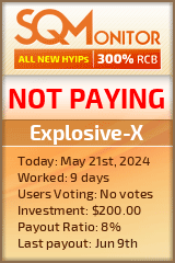Explosive-X HYIP Status Button