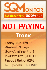 Tronx HYIP Status Button