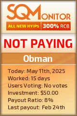 Obman HYIP Status Button