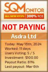 Asdra Ltd HYIP Status Button