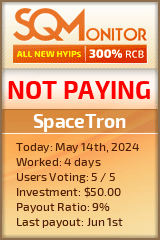 SpaceTron HYIP Status Button