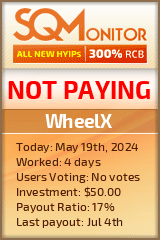WheelX HYIP Status Button