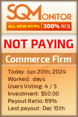 Commerce Firm HYIP Status Button