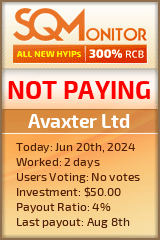 Avaxter Ltd HYIP Status Button