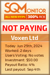 Voxen Ltd HYIP Status Button