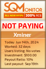 Xminer HYIP Status Button