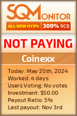 Coinexx HYIP Status Button