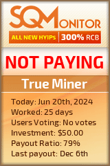 True Miner HYIP Status Button