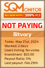 Bitvory HYIP Status Button