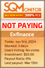 Exfinance HYIP Status Button