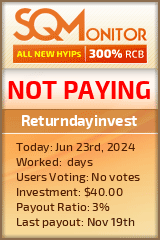 Returndayinvest HYIP Status Button