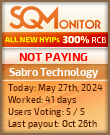 Sabro Technology HYIP Status Button