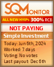 Simple Investment HYIP Status Button